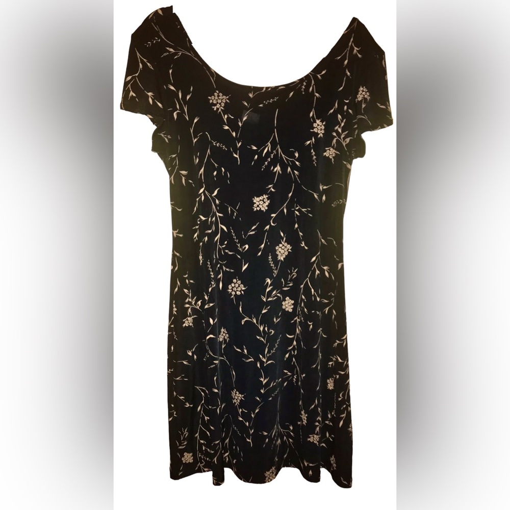 JOHN ROBERTS POLY SPANDEX BLEND LITTLE BLACK VINTAGE SLIP DRESS